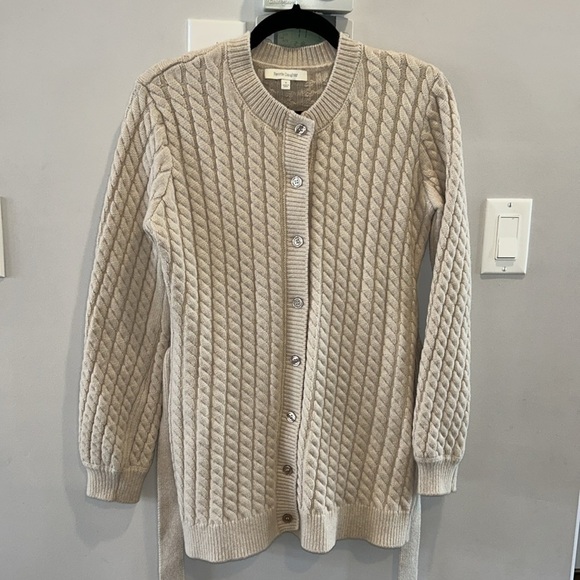 Favorite Daughter  The Ginger Belted Cardigan in Basmati - Picture 8 of 15